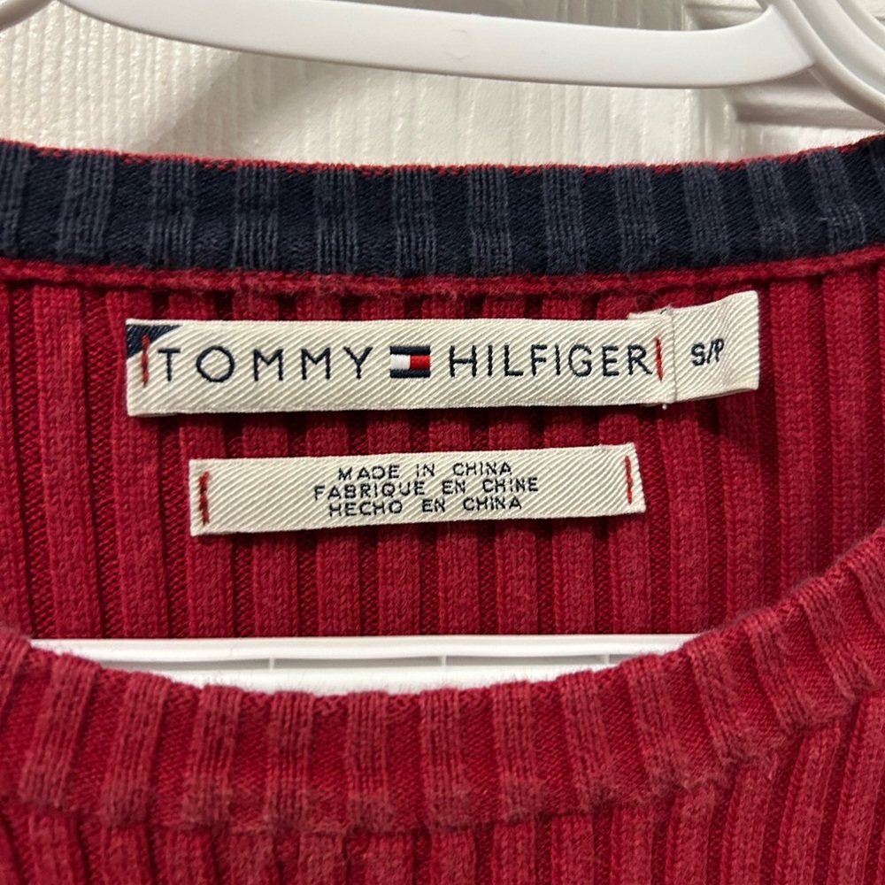 Tommy Hilfiger Red Ribbed Knit Top - Picture 2 of 5